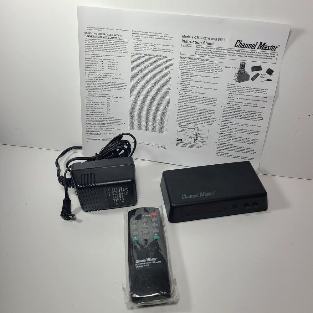 Channel Master Model 9537 Antenna Rotator Control Unit w Remote and Power Supply